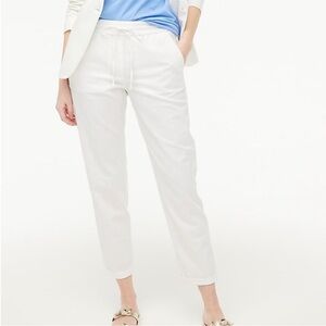 J. Crew White Linen Cotton Drawstring‎ Pants Relaxed Lounge Beach